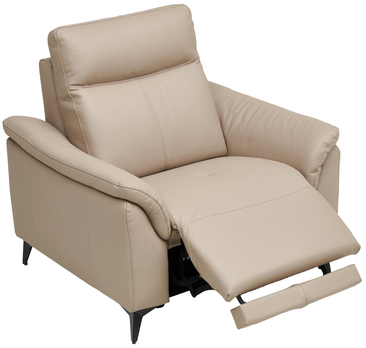 SESSEL Echtleder Beige    - Beige/Schwarz, Design, Leder/Metall (107/105/98cm) - Emilio Belluti