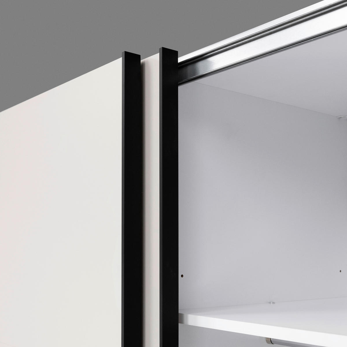 SCHIEBETÜRENSCHRANK 200/211,5/61,5 cm 2-türig Kaschmir  - Kaschmir/Schwarz, MODERN, Holzwerkstoff/Metall (200/211,5/61,5cm) - MID.YOU