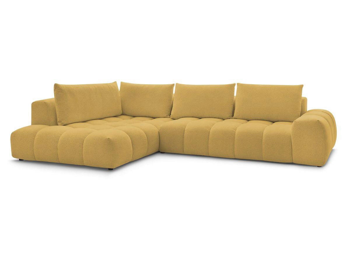 ECKSOFA Ottomane links  EVEREST Gelb Flachgewebe  - Gelb/Schwarz, MODERN, Kunststoff/Textil (210/352cm)