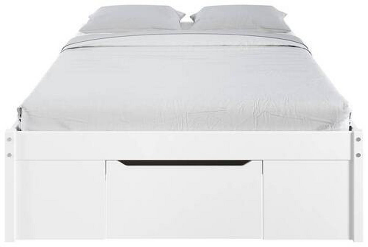 POSTEĽ S ÚLOŽNÝM PRIESTOROM, 140/200 cm biela - biela/prírodná farba, Basics, drevo/kompozitné drevo (140/200cm) - MID.YOU
