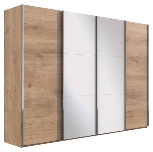 SKRIŇA S POS. DVER. – HOR.VED, farba duba, 350/216/65 cm - farba duba/chrómová, Basics, kov/kompozitné drevo (350/216/65cm) - MID.YOU