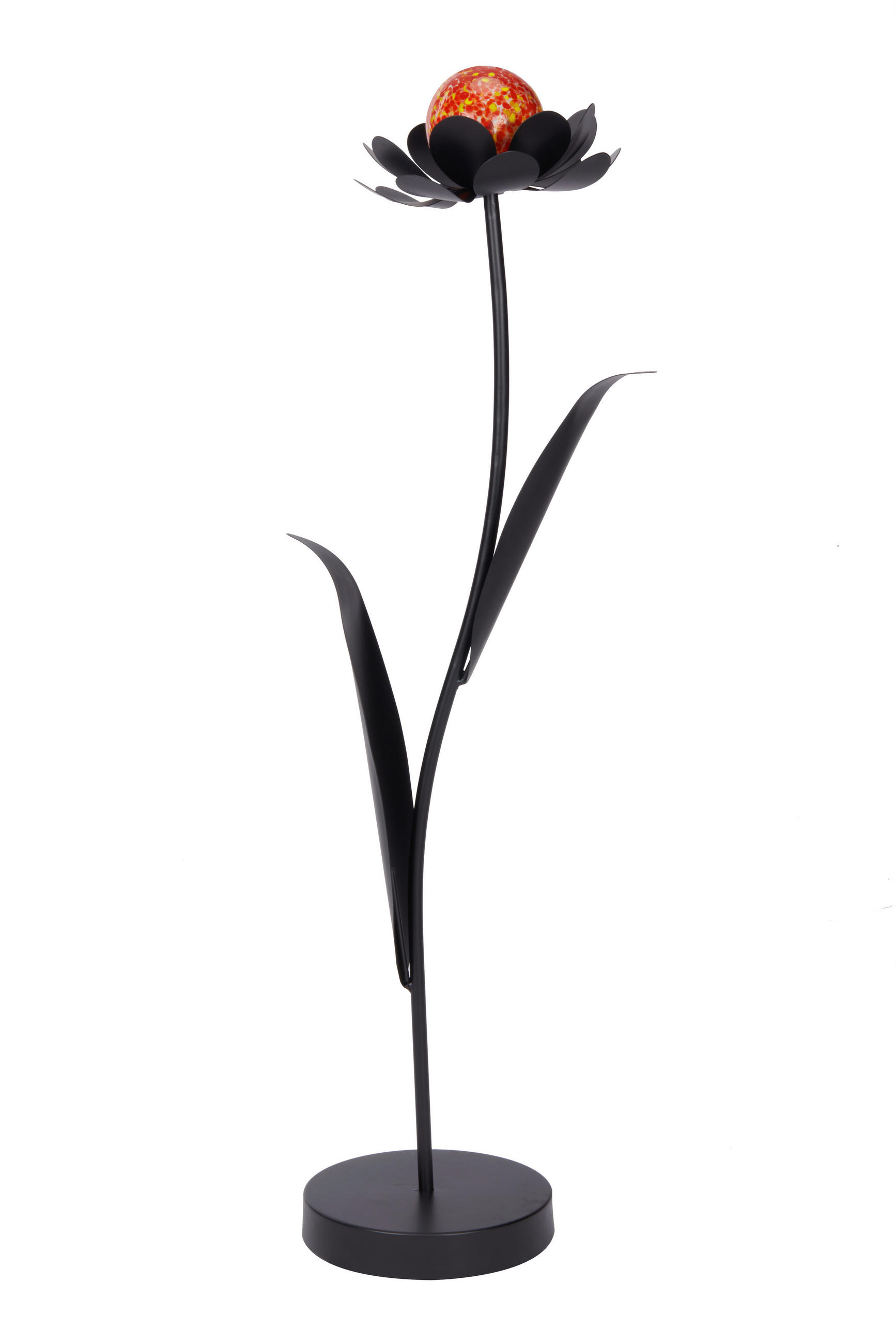 DEKOBLUME - Schwarz/Orange, Basics, Glas/Metall (31/80/21cm) - Ambia Home