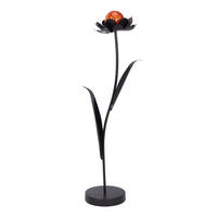 Floare Decorativă - portocaliu/negru, Basics, sticlă/metal (31/80/21cm) - Ambia Home