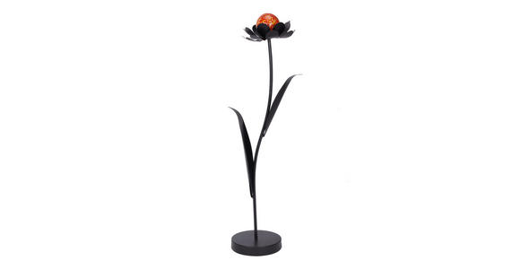 DEKOBLUME - Schwarz/Orange, Basics, Glas/Metall (31/80/21cm) - Ambia Home