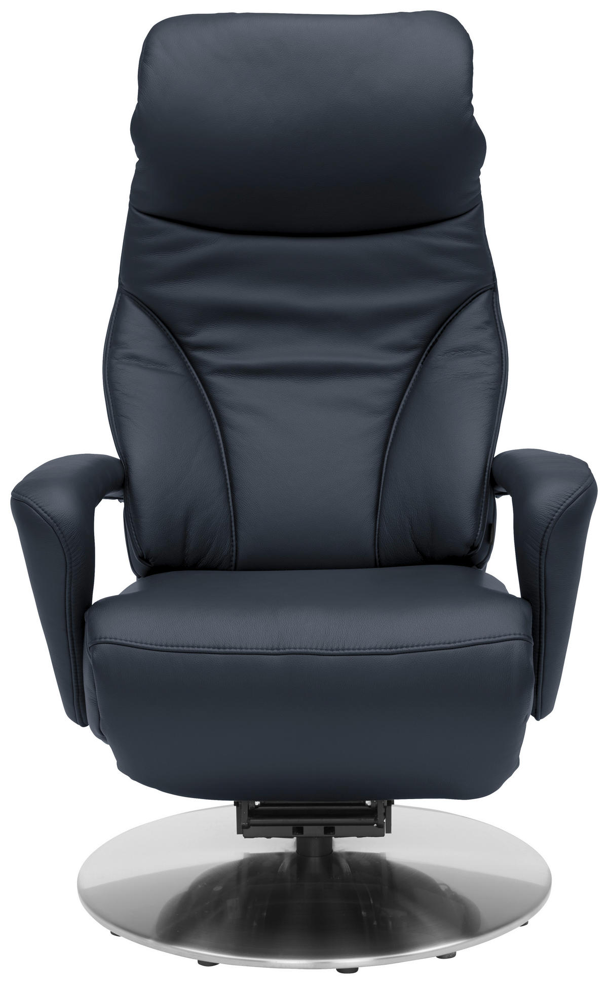RELAXSESSEL in Leder Dunkelblau  - Edelstahlfarben/Dunkelblau, Design, Leder/Metall (75/117/88cm) - Dieter Knoll