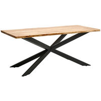 ESSTISCH in Holz, Metall   - Schwarz/Naturfarben, Natur, Holz/Metall (180/78/90cm) - Livetastic