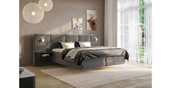 BOXSPRINGBETT 180/200 cm in Anthrazit - Anthrazit/Schwarz, Basics, Holz/Holzwerkstoff (180/200cm) - Esposa