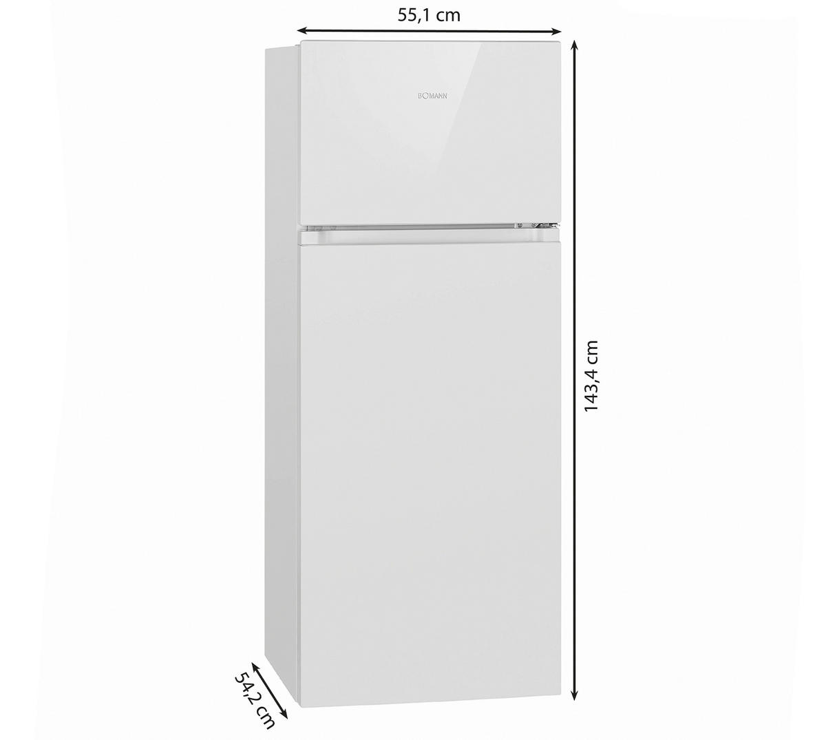 KÜHLSCHRANK 55/143,4/54,2 cm  - Weiß, Basics, Kunststoff (55/143,4/54,2cm) - Bomann