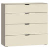 KOMMODE 90/87/43 cm  in Creme, Hellbraun  - Hellbraun/Creme, Design, Glas/Holzwerkstoff (90/87/43cm) - Jutzler