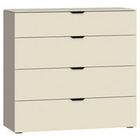 KOMMODE  in 90/87/43 cm  - Hellbraun/Creme, Design, Glas/Holzwerkstoff (90/87/43cm) - Jutzler