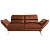 2-SITZER-SOFA Echtleder Braun  - Chromfarben/Braun, Design, Leder/Metall (178-226/82/96-177cm) - Dieter Knoll
