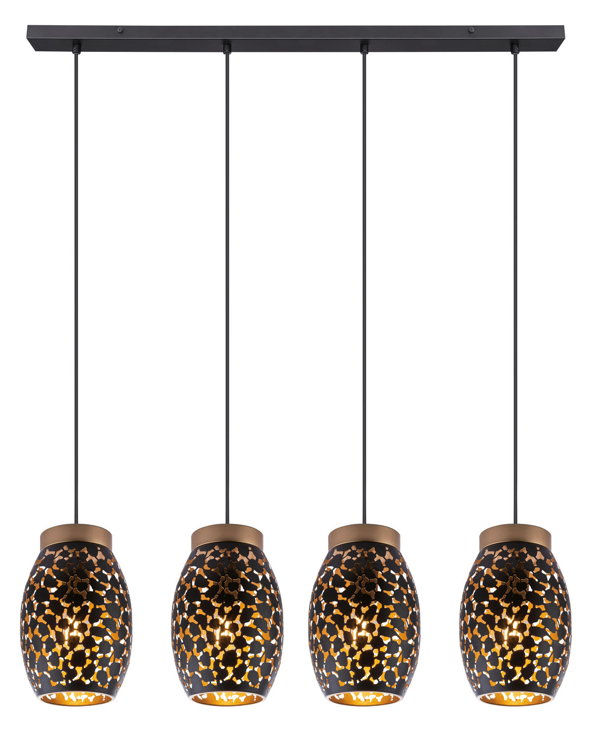 HÄNGELEUCHTE 90/15/120 cm    - Goldfarben/Schwarz, Basics, Metall (90/15/120cm) - Globo