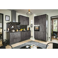 ECKKÜCHE 220/120 cm  in Graphitfarben, Schwarz, Lavagrau  - Eiche dunkel/Lavagrau, Design, Holzwerkstoff/Metall (220/120cm) - Xora