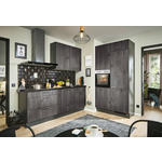 ECKKÜCHE 220/120 cm  in Graphitfarben, Schwarz, Lavagrau  - Eiche dunkel/Lavagrau, Design, Holzwerkstoff/Metall (220/120cm) - Xora