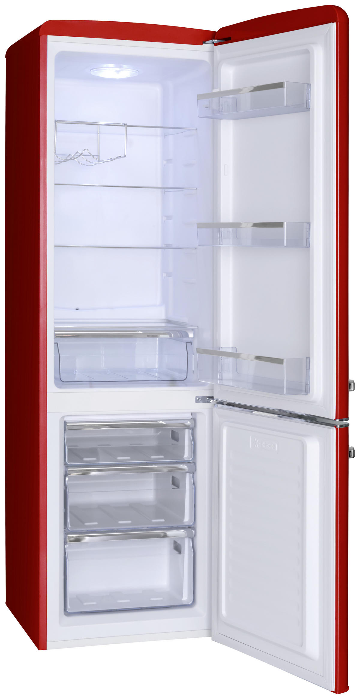 KÜHL-GEFRIER-KOMBINATION KGCR387100R  - Rot, Basics, Metall (55/181/61,5cm) - Amica