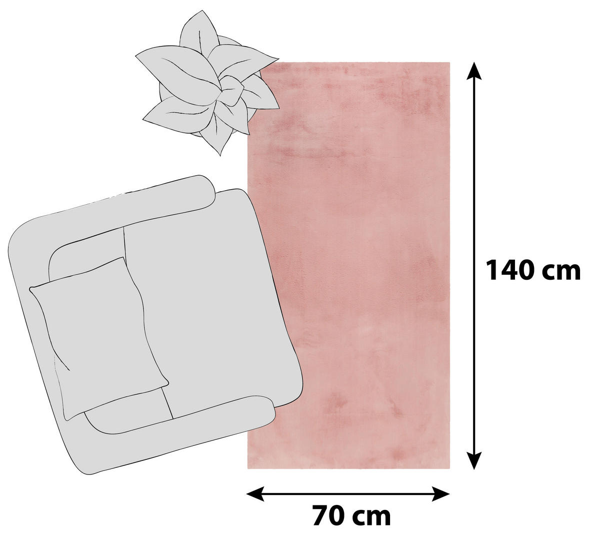 HOCHFLORTEPPICH 70/140 cm Alice Rosa  - Rosa, KONVENTIONELL, Textil (70/140cm) - Esprit