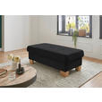 ECKSOFA in Flachgewebe Schwarz  - Wildeiche/Schwarz, Natur, Holz/Textil (301/243cm) - Voleo