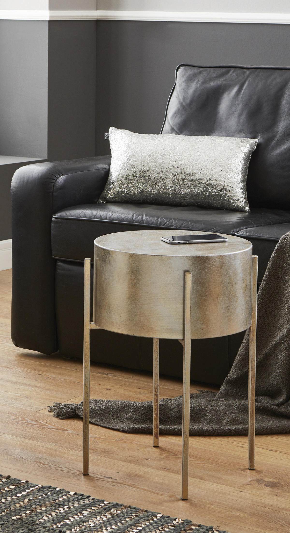 VIRÁGTARTÓ ÁLLVÁNY fém  35/50 cm   - bronzszínű, Modern, fém (35/50cm) - Modern Living