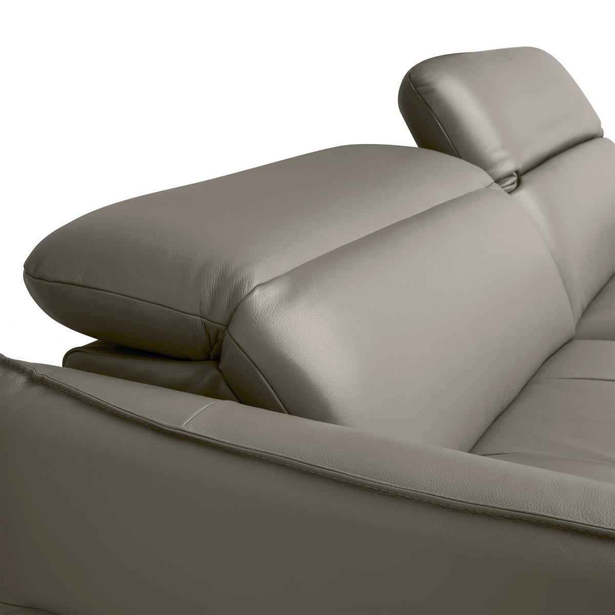 ECKSOFA inkl. Funktionen Grau Echtleder  - Schwarz/Grau, Design, Leder/Metall (246/175cm) - Celina Home