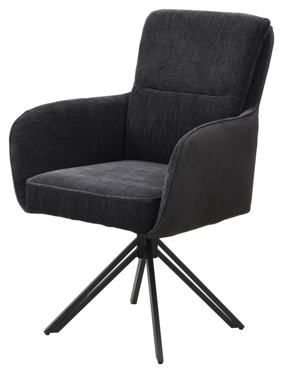STUHL-SET - Schwarz, MODERN, Textil/Metall (62/94/70cm) - MID.YOU
