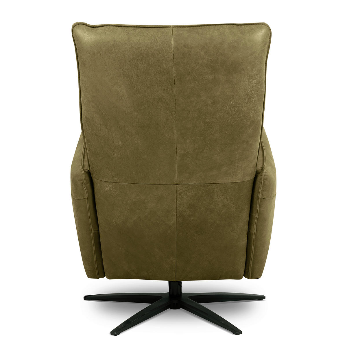 RELAXSESSEL in Leder Olivgrün  - Schwarz/Olivgrün, Design, Leder/Metall (77/107/88cm) - Livetastic