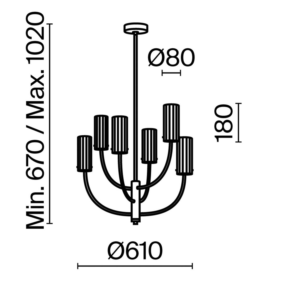 KRONLEUCHTER 61/44,7/61 cm   - Messingfarben, Trend, Glas/Metall (61/44,7/61cm) - MAYTONI