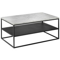 COUCHTISCH in Metall 100/60/41,5 cm  - Weiss/Schwarz, Design, Stein/Metall (100/60/41,5cm) - Johann Jakob
