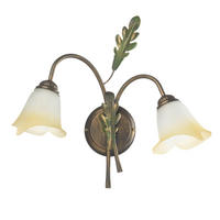 WANDLEUCHTE 40/20/36 cm   - Bronzefarben/Olivgrün, Natur, Glas/Metall (40/20/36cm)