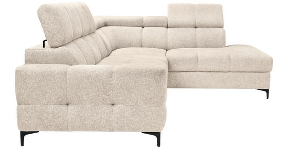 ECKSOFA in Struktur Beige  - Beige/Schwarz, MODERN, Textil/Metall (254/212cm) - Carryhome