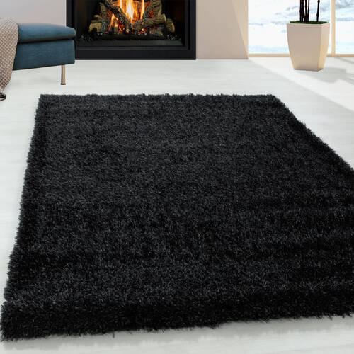 KOBEREC S VYSOKÝM VLASEM, 160/230 cm, černá - černá, Basics, textil (160/230cm) - Novel
