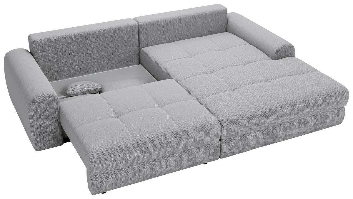 ECKSOFA LORSON Hellblau Struktur  - Schwarz/Hellblau, Design, Kunststoff/Textil (290/208cm) - Livetastic