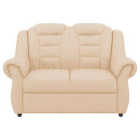 2-SITZER-SOFA Lederlook Beige  - Beige/Schwarz, KONVENTIONELL, Kunststoff/Textil (145/102/101cm) - Livetastic