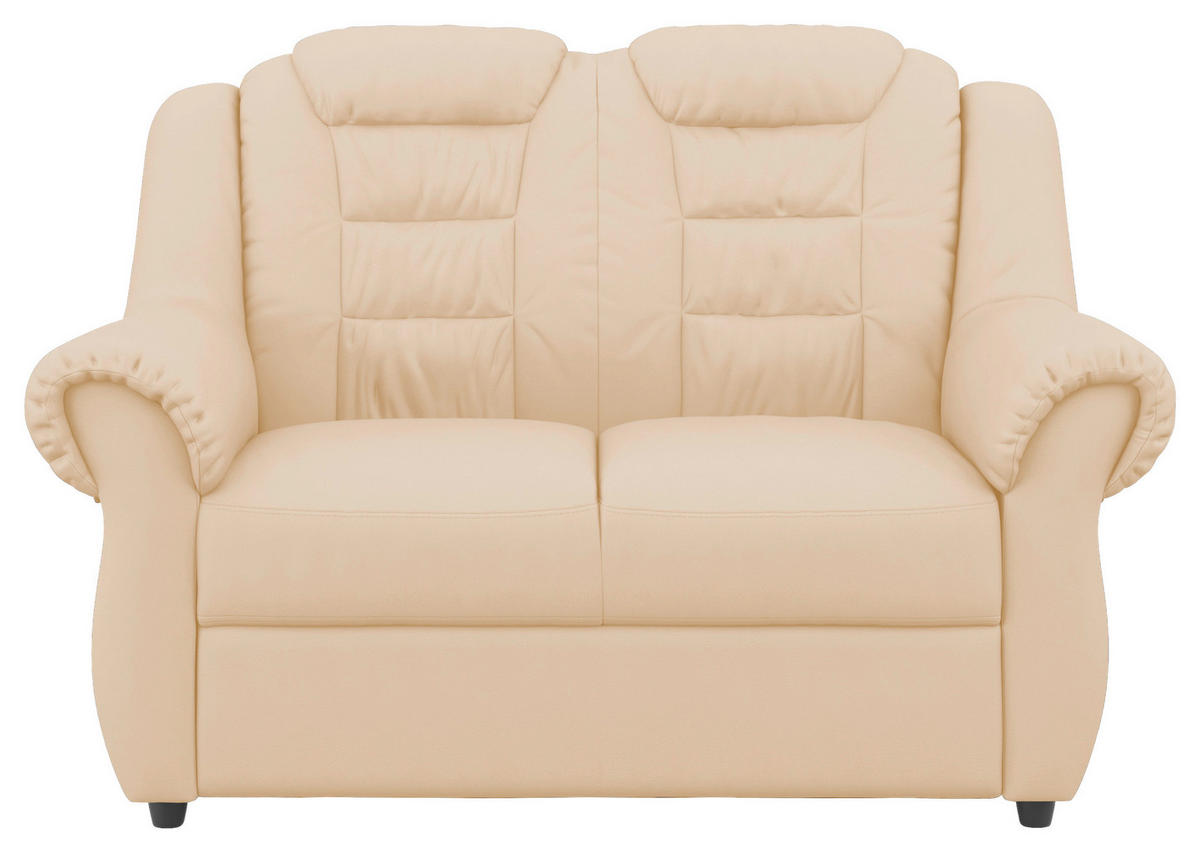 2-SITZER-SOFA in Lederlook Beige  - Beige/Schwarz, KONVENTIONELL, Kunststoff/Textil (145/102/101cm) - Livetastic