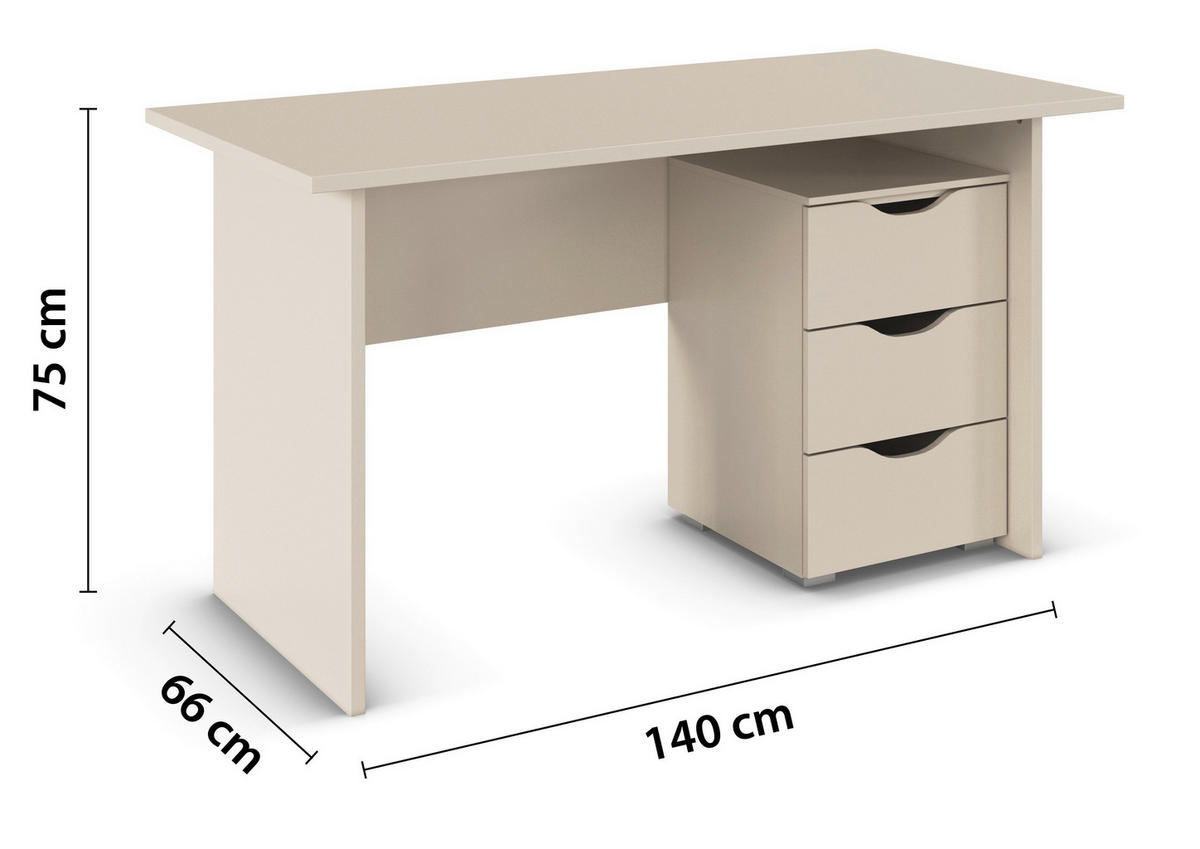 SCHREIBTISCH 140/66/75 cm  in Champagner  - Champagner, Basics, Holzwerkstoff (140/66/75cm) - Boxxx