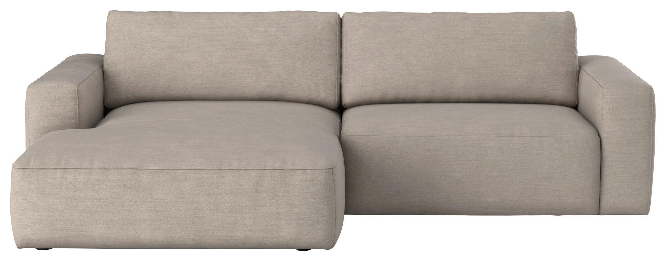 ECKSOFA Beige Webstoff  - Beige/Schwarz, MODERN, Kunststoff/Textil (175/283cm) - MID.YOU