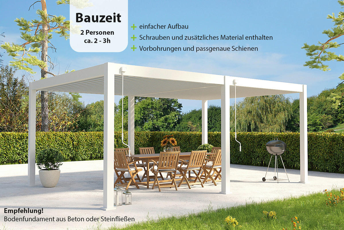 PERGOLA 600/255/400 cm   - Weiß, Basics, Metall (600/255/400cm) - WEIDE