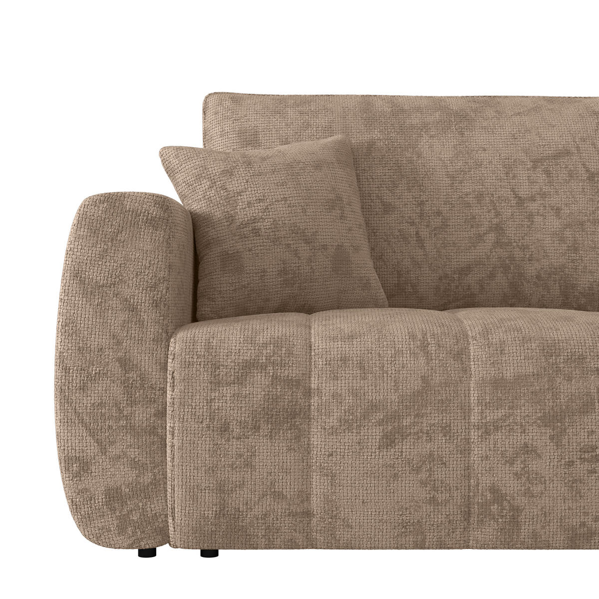 SCHLAFSOFA  mit Stoffauswahl Webstoff Hellbraun  - Hellbraun/Schwarz, MODERN, Holz/Textil (245/74-90/104cm) - MID.YOU