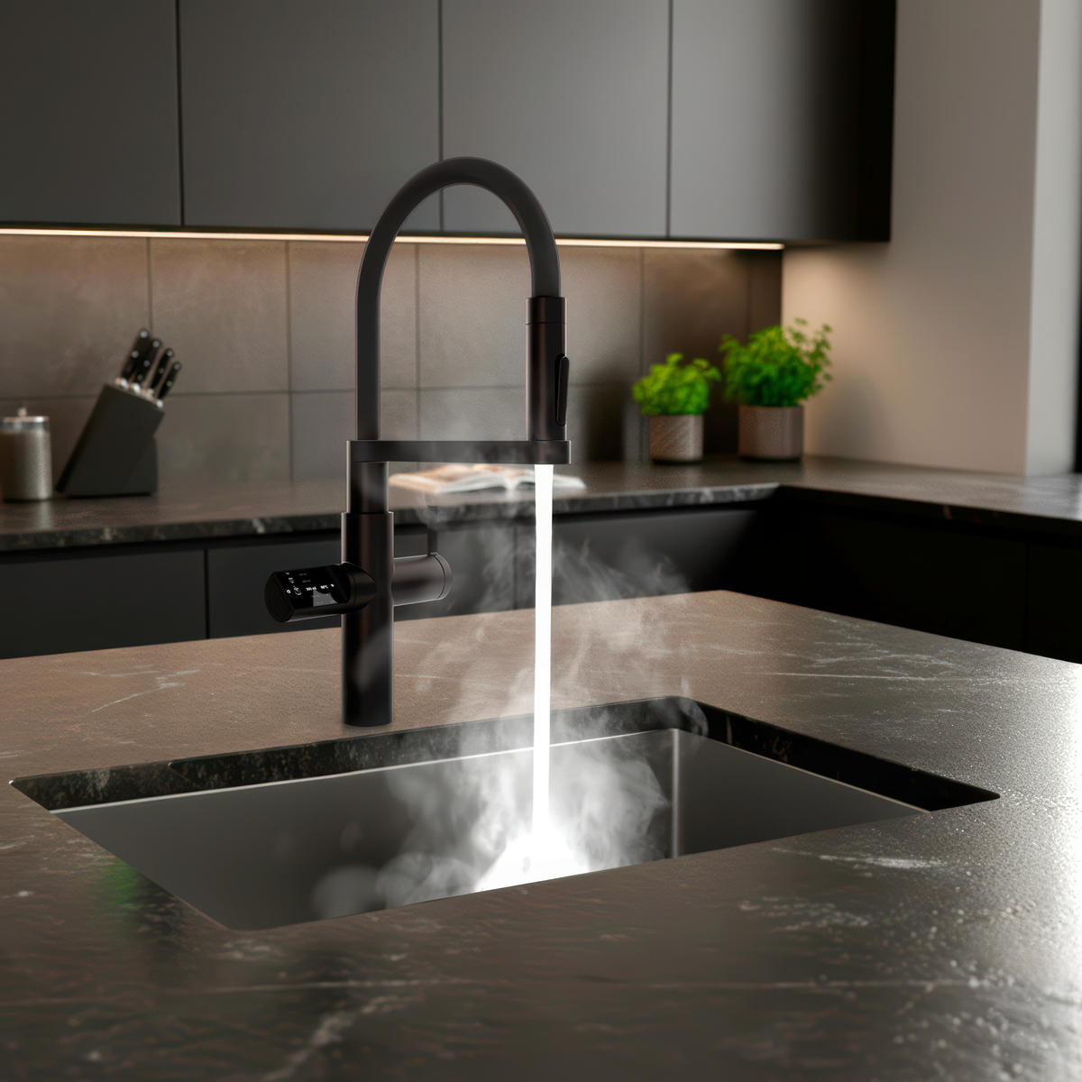 KÜCHENARMATUR  - Schwarz, Basics, Kunststoff/Metall (20/43,9/51,60cm)