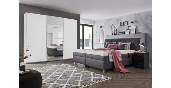 POLSTERBETT Matratze, gepolstertes Kopfteil, Lattenrost, Bettkasten, motorische Verstellbarkeit Anthrazit 200/200 cm  - Anthrazit/Silberfarben, KONVENTIONELL, Holz/Textil (200/200cm) - Esposa