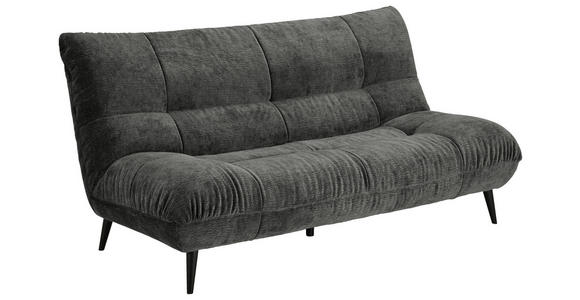 2-SITZER-SOFA  in Mikrofaser Anthrazit  - Anthrazit/Schwarz, KONVENTIONELL, Textil/Metall (198/100/101cm) - Hom`in