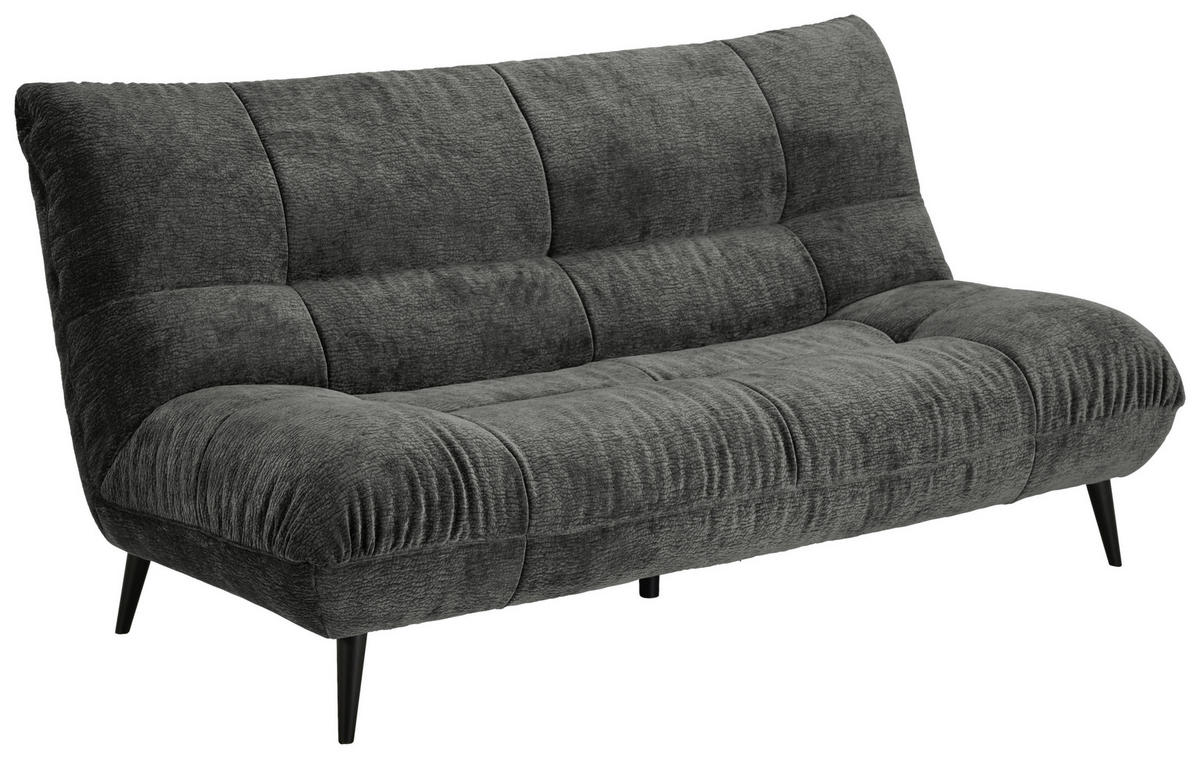 2-SITZER-SOFA in Mikrofaser Anthrazit  - Anthrazit/Schwarz, Konventionell, Textil/Metall (198/100/101cm) - MID.YOU