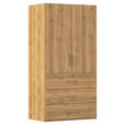 DREHTÜRENSCHRANK 101/197/60 cm 2-türig Eichefarben  - Eichefarben/Silberfarben, Design, Holzwerkstoff/Kunststoff (101/197/60cm) - Novel