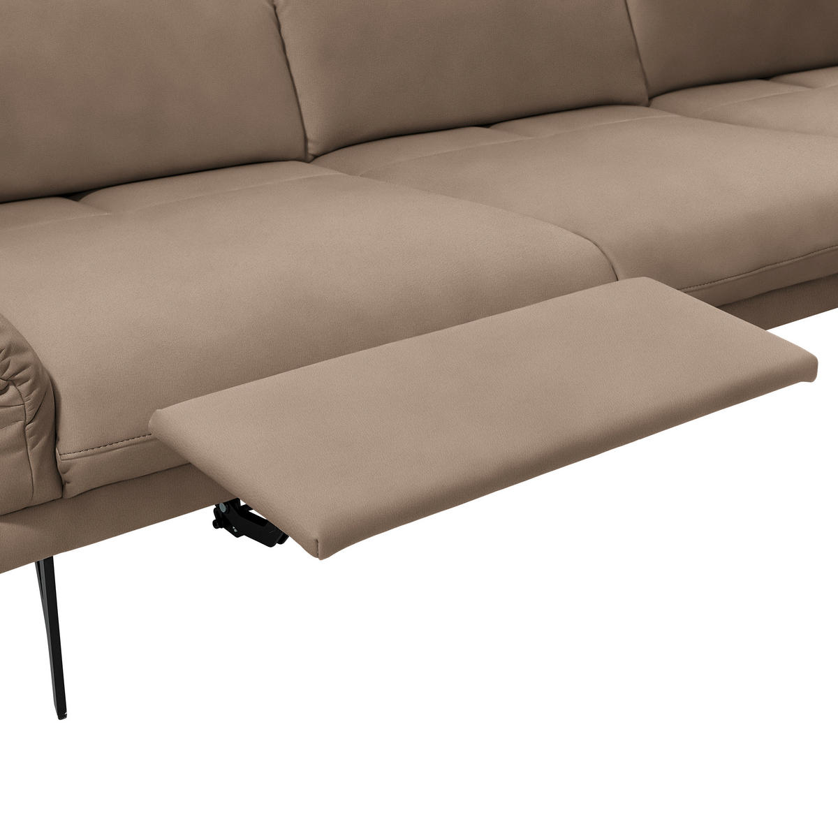 ECKSOFA in Echtleder Hellbraun  308/173 cm  - Hellbraun/Anthrazit, Design, Leder/Metall (308/173cm) - Joop!