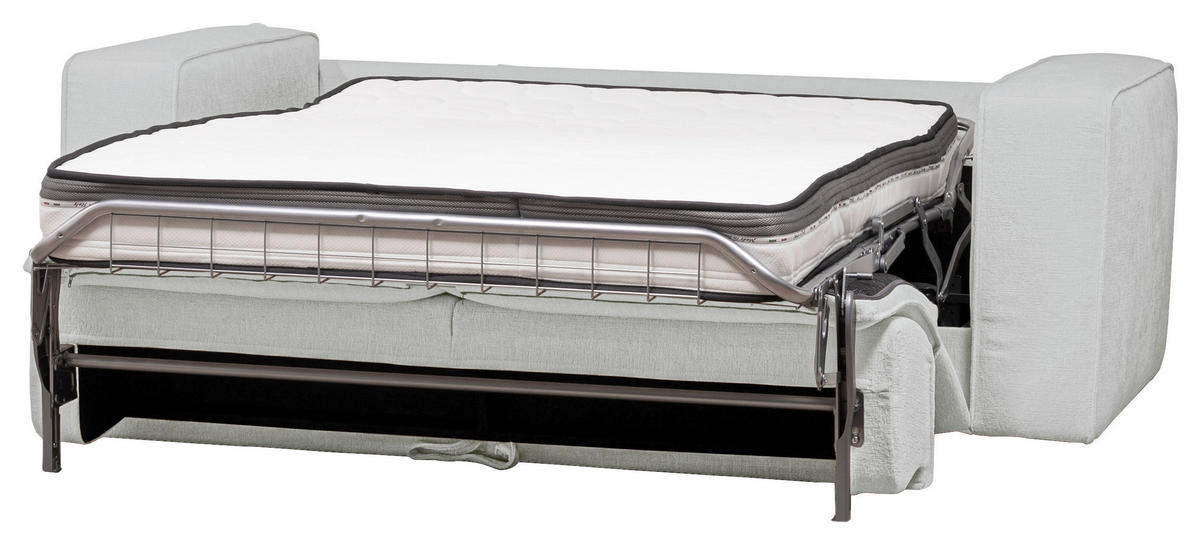 SCHLAFSOFA Chenille Hellgrau  - Hellgrau/Schwarz, Design, Kunststoff/Textil (227/74/105cm) - Novel