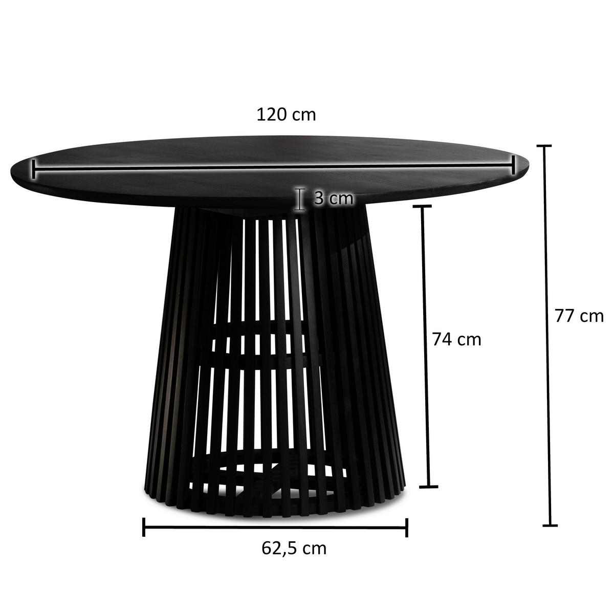ESSTISCH in Holz 120/120/77 cm  - Schwarz, Design, Holz (120/120/77cm) - MID.YOU