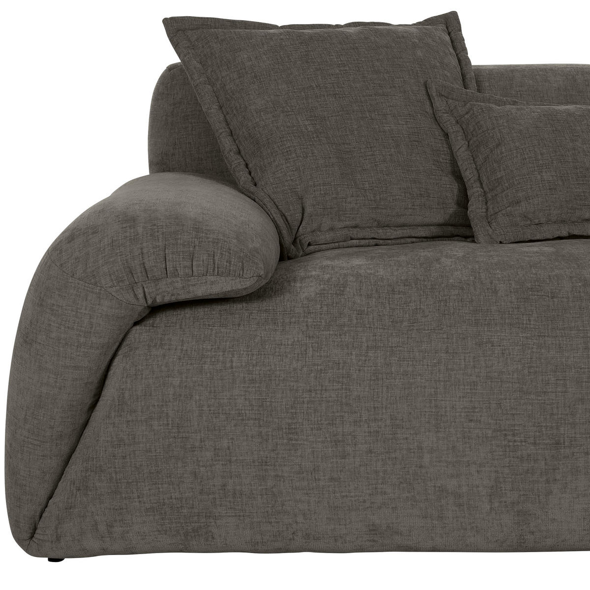 ECKSOFA in Flachgewebe Dunkelgrau  - Dunkelgrau/Schwarz, Konventionell, Kunststoff/Textil (274/174cm) - Carryhome