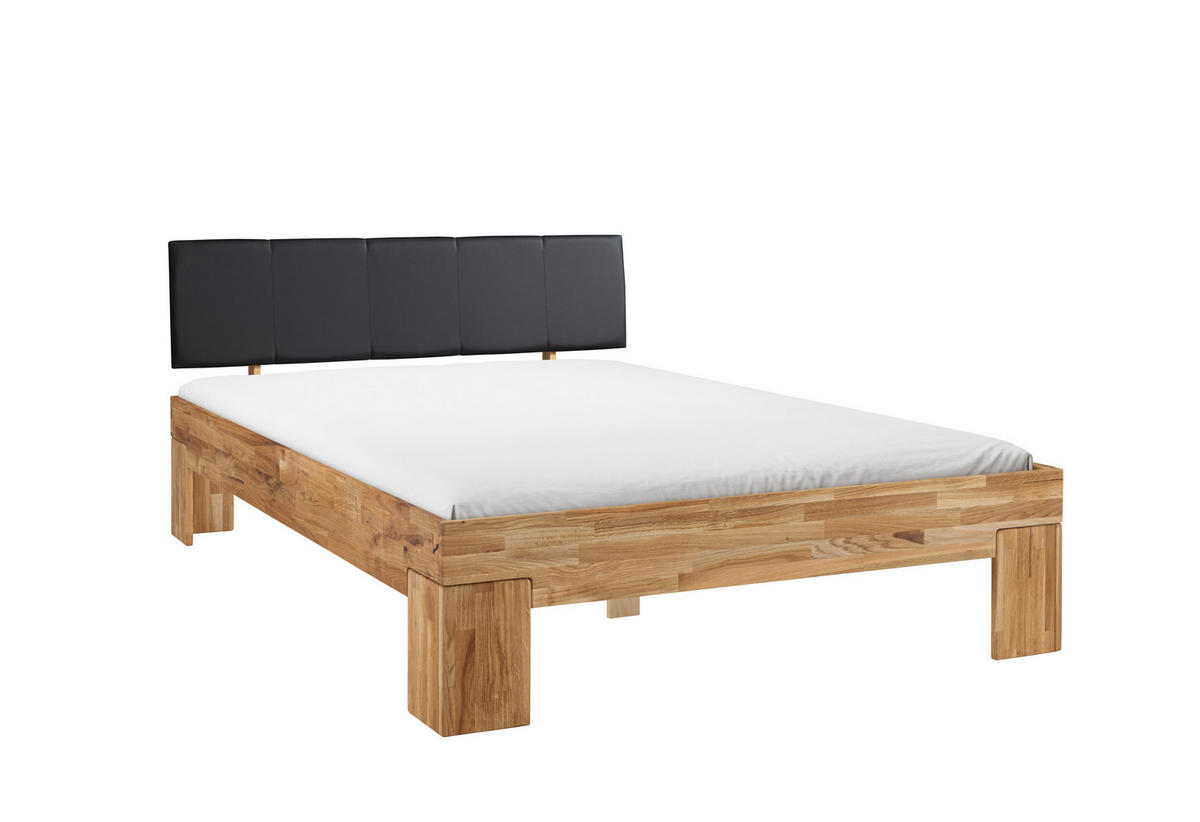 BETT 140/200 cm  in Schwarz, Eichefarben  - Eichefarben/Schwarz, MODERN, Holz/Textil (140/200cm) - MID.YOU
