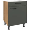 KOCHFELDUMBAUSCHRANK 60/87/56 cm  in Grün, Eichefarben  - Eichefarben/Schwarz, MODERN, Holzwerkstoff/Metall (60/87/56cm) - Nobilia