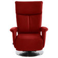 RELAXSESSEL in Leder Rot  - Edelstahlfarben/Rot, Design, Leder/Metall (78/112/85cm) - Cantus