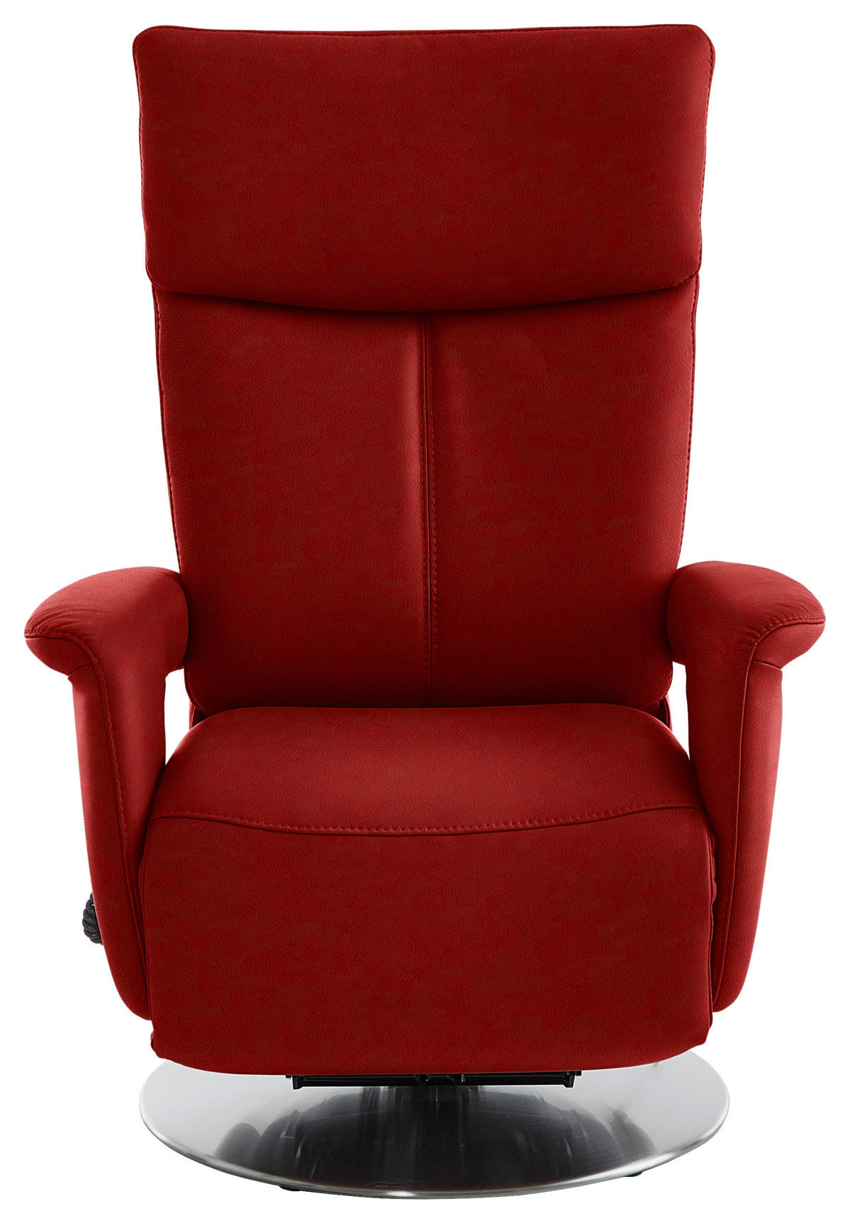 RELAXSESSEL in Leder Rot  - Edelstahlfarben/Rot, Design, Leder/Metall (78/112/85cm) - Cantus